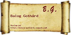 Balog Gothárd névjegykártya