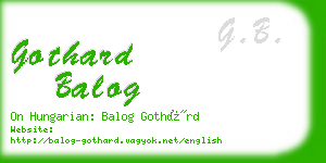 gothard balog business card